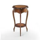 Mesa de centro de salón con incrustaciones de cerezo patinado Made in Italy - Irno Viadurini