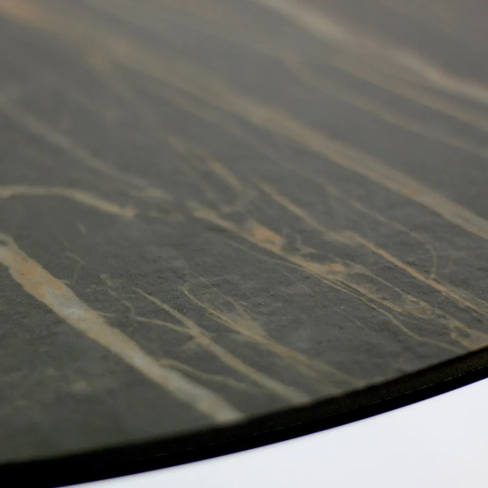 Mesa de centro en acero y gres porcelánico Made in Italy - Aspira Viadurini