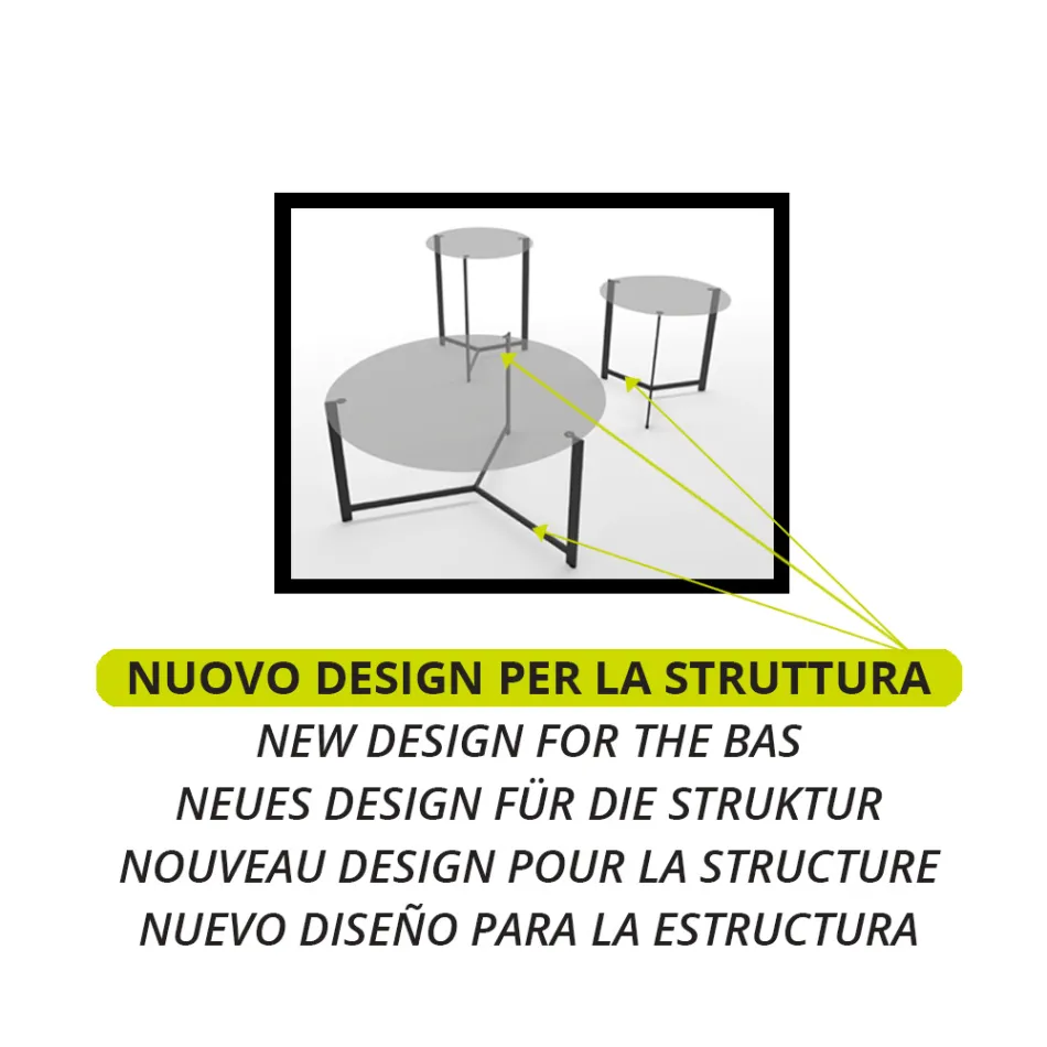 Mesa de centro en acero y vidrio Made in Italy - Aspira Viadurini