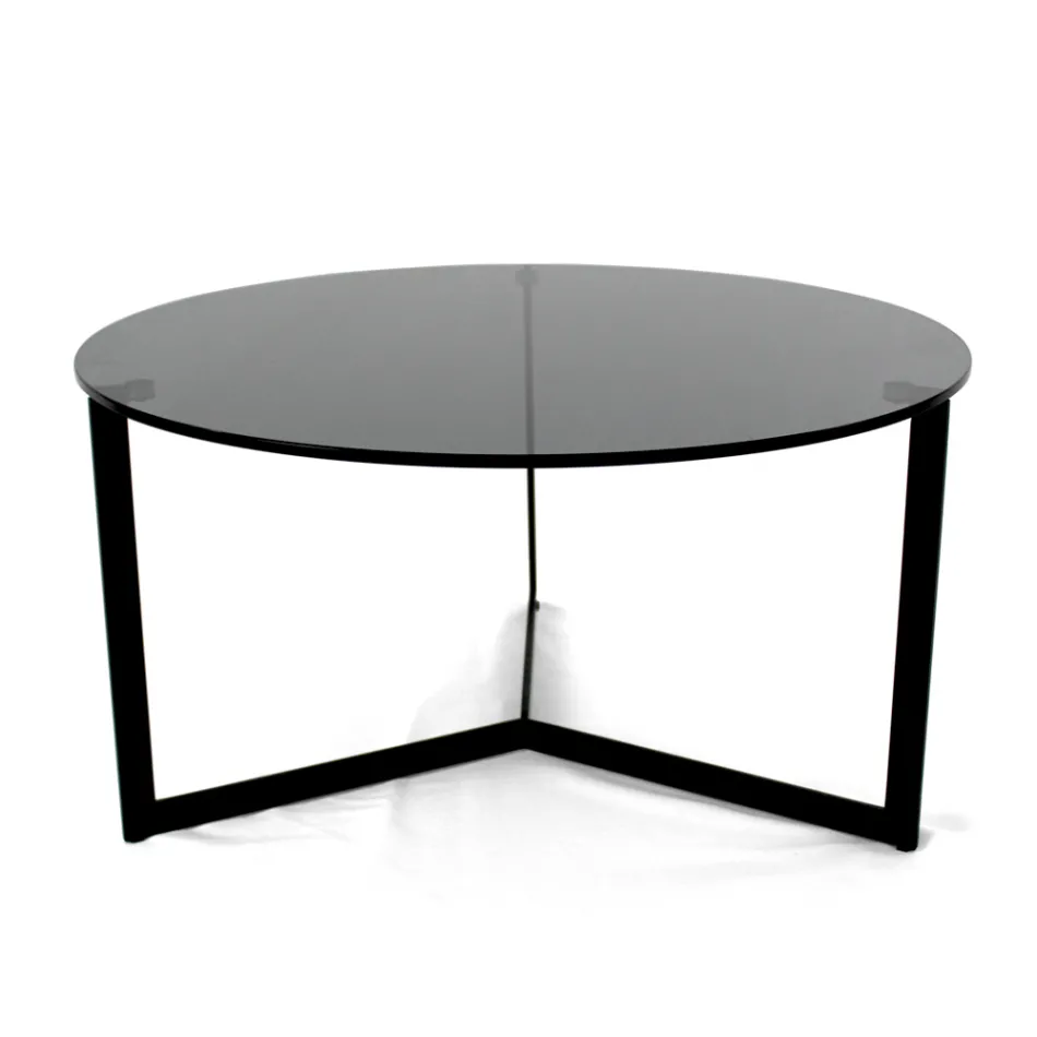 Mesa de centro en acero y vidrio Made in Italy - Aspira Viadurini