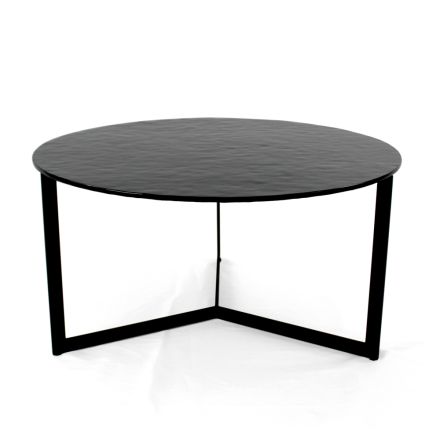 Mesa de centro en acero y vidrio Made in Italy - Aspira Viadurini