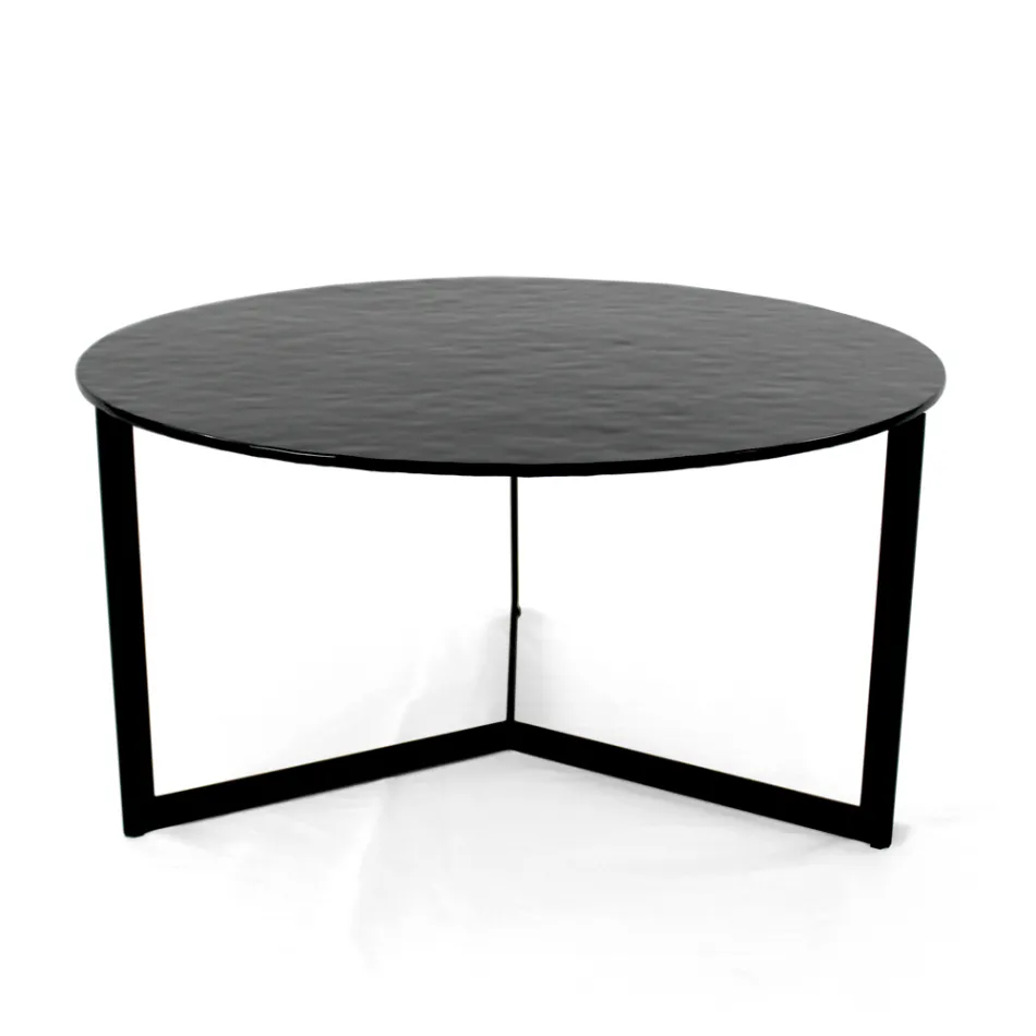 Mesa de centro en acero y vidrio Made in Italy - Aspira Viadurini