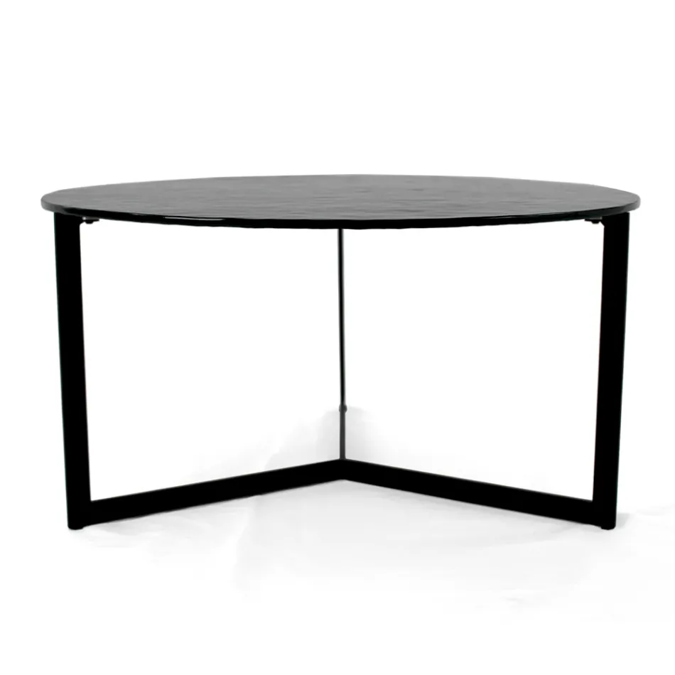 Mesa de centro en acero y vidrio Made in Italy - Aspira Viadurini