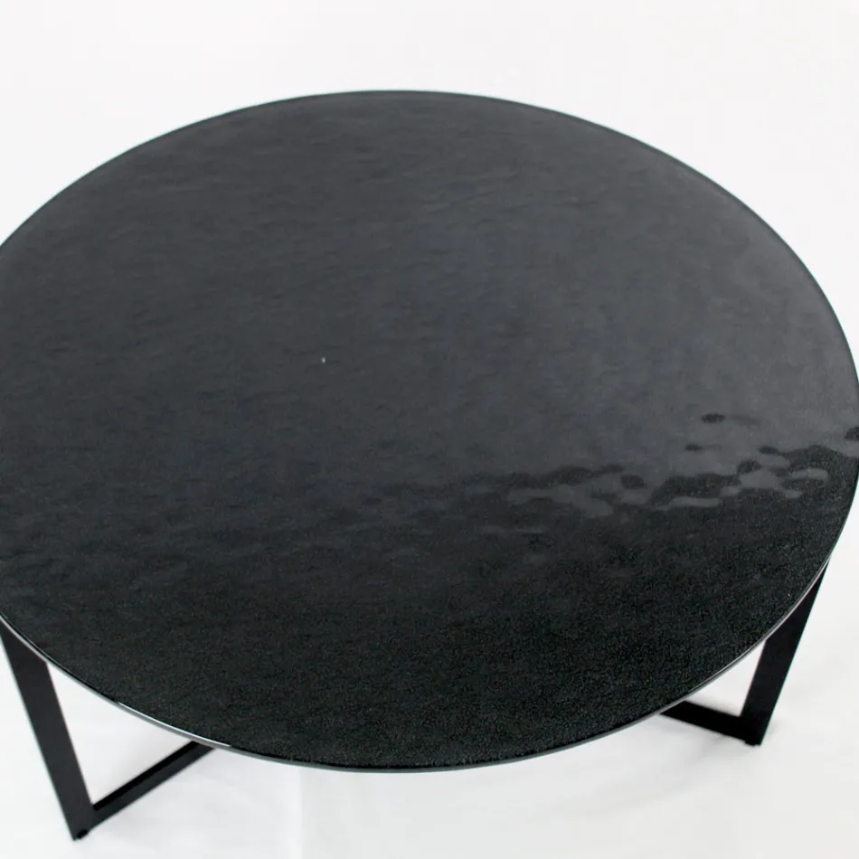 Mesa de centro en acero y vidrio Made in Italy - Aspira Viadurini