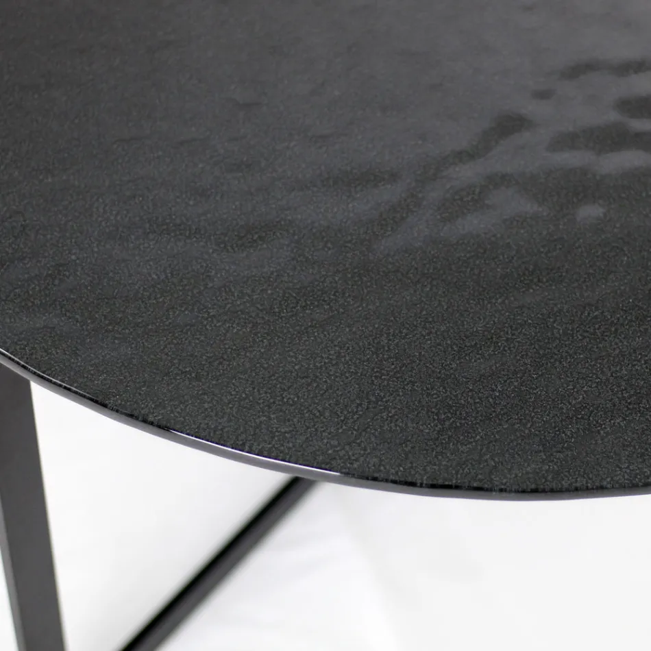 Mesa de centro en acero y vidrio Made in Italy - Aspira Viadurini