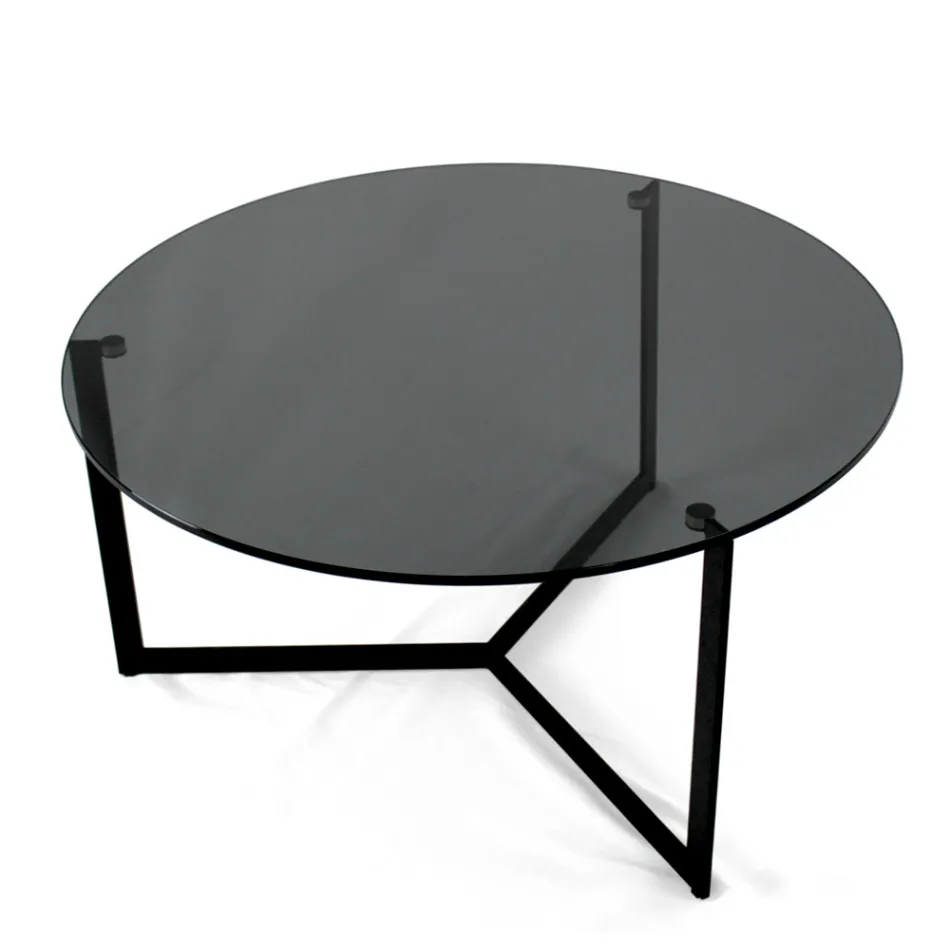 Mesa de centro en acero y vidrio Made in Italy - Aspira Viadurini