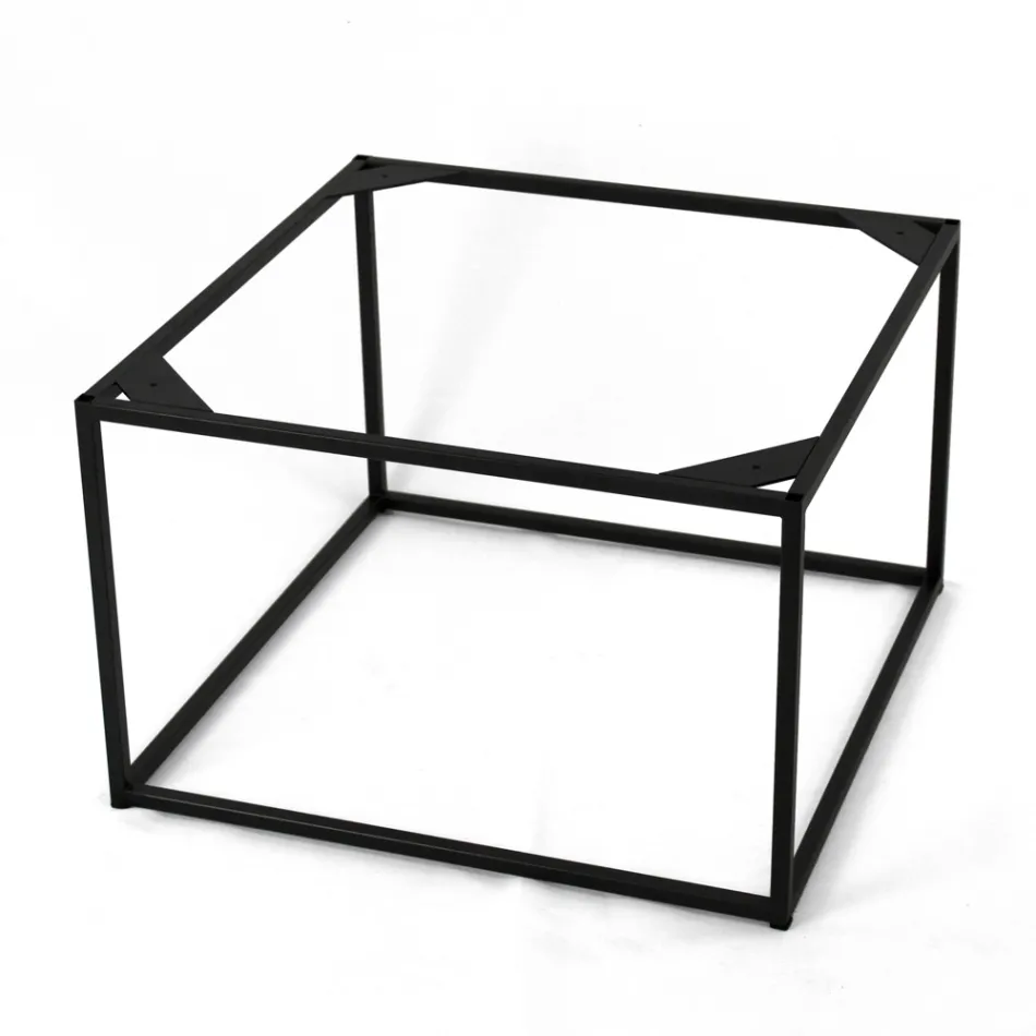 Mesa de centro de gres y acero Made in Italy - Birba Viadurini