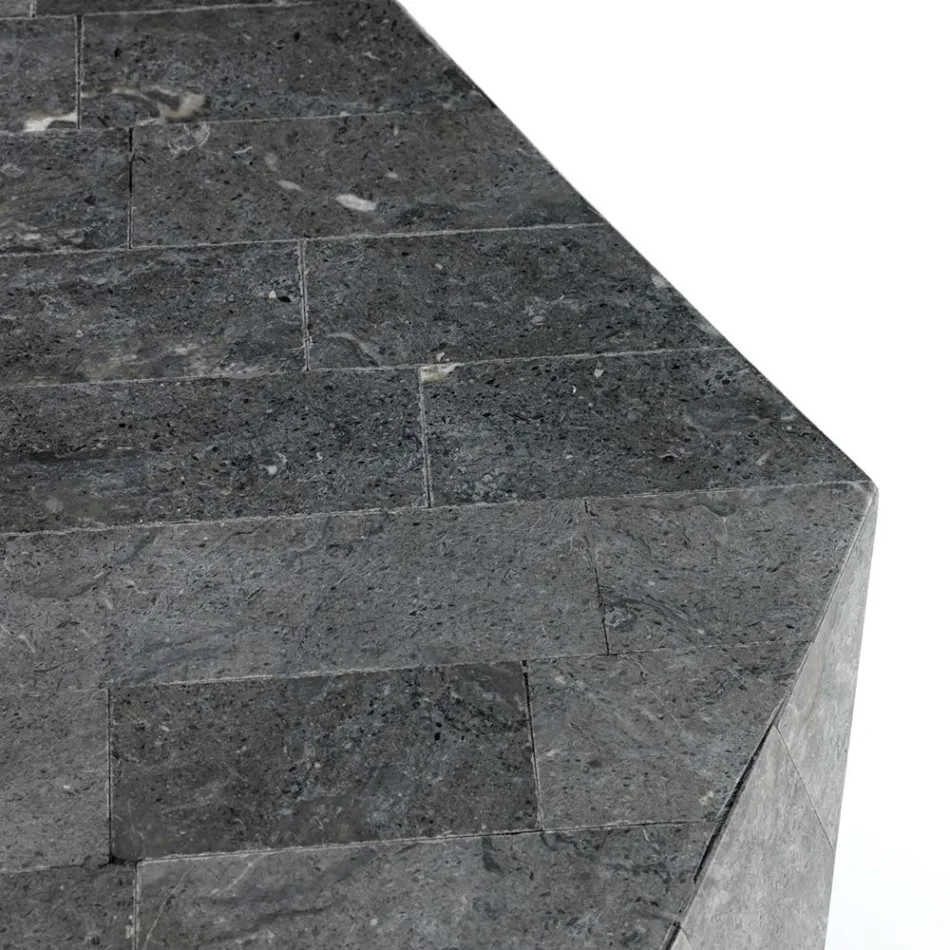 Mesa de Centro de Salón Íntegramente en Piedra Fósil Diferentes Acabados - Air Viadurini