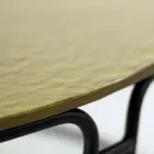 Mesa de centro con tapa de vidrio y base redonda Made in Italy - Tullia Viadurini