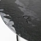 Mesa de centro con tapa de vidrio y base redonda Made in Italy - Tullia Viadurini