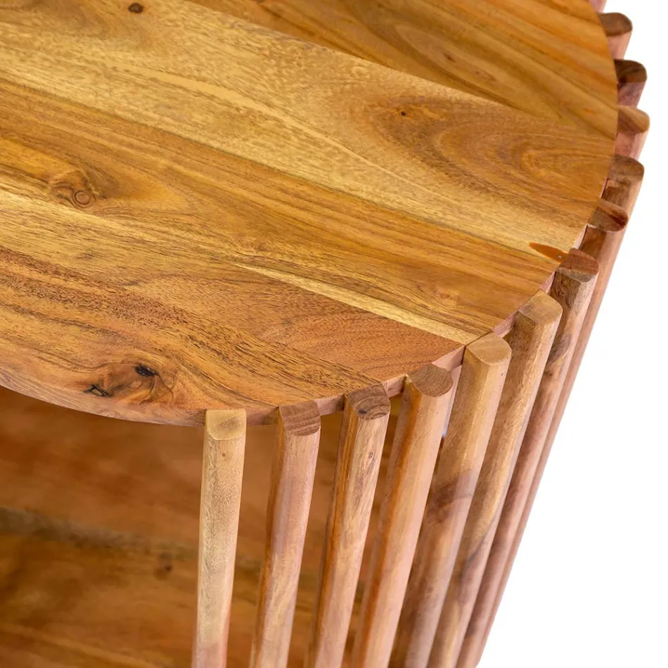 Mesa de centro de madera de acacia - Vortice Viadurini