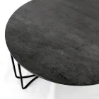 Mesa de centro redonda con 3 bases de media luna Made in Italy - Arepa Viadurini