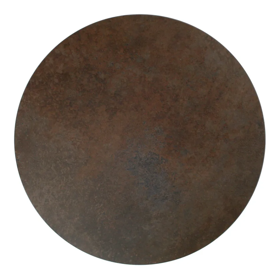 Mesa de centro redonda con tapa de gres porcelánico Made in Italy - Paini Viadurini