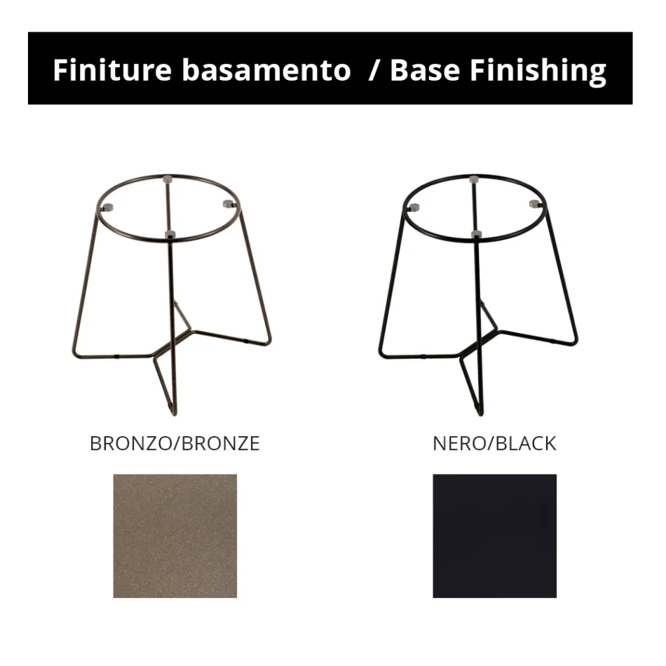 Mesa de centro redonda con tapa de vidrio Made in Italy - Paini Viadurini