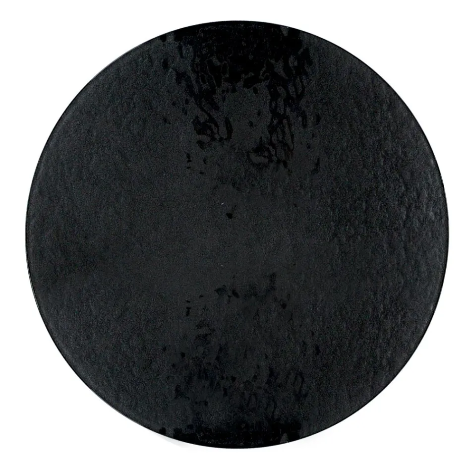 Mesa de centro redonda con tapa de vidrio Made in Italy - Paini Viadurini