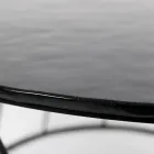 Mesa de centro redonda en acero y vidrio Made in Italy - Alisea Viadurini