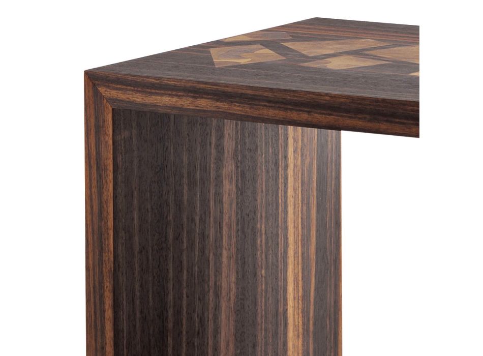 Grilli Zarafa mesa de centro de diseño de madera de ébano hecha en Italia Viadurini
