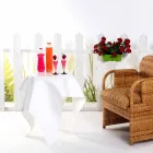 Mesa auxiliar de diseño moderno en plexiglás blanco Otto, hecha en Italia Viadurini