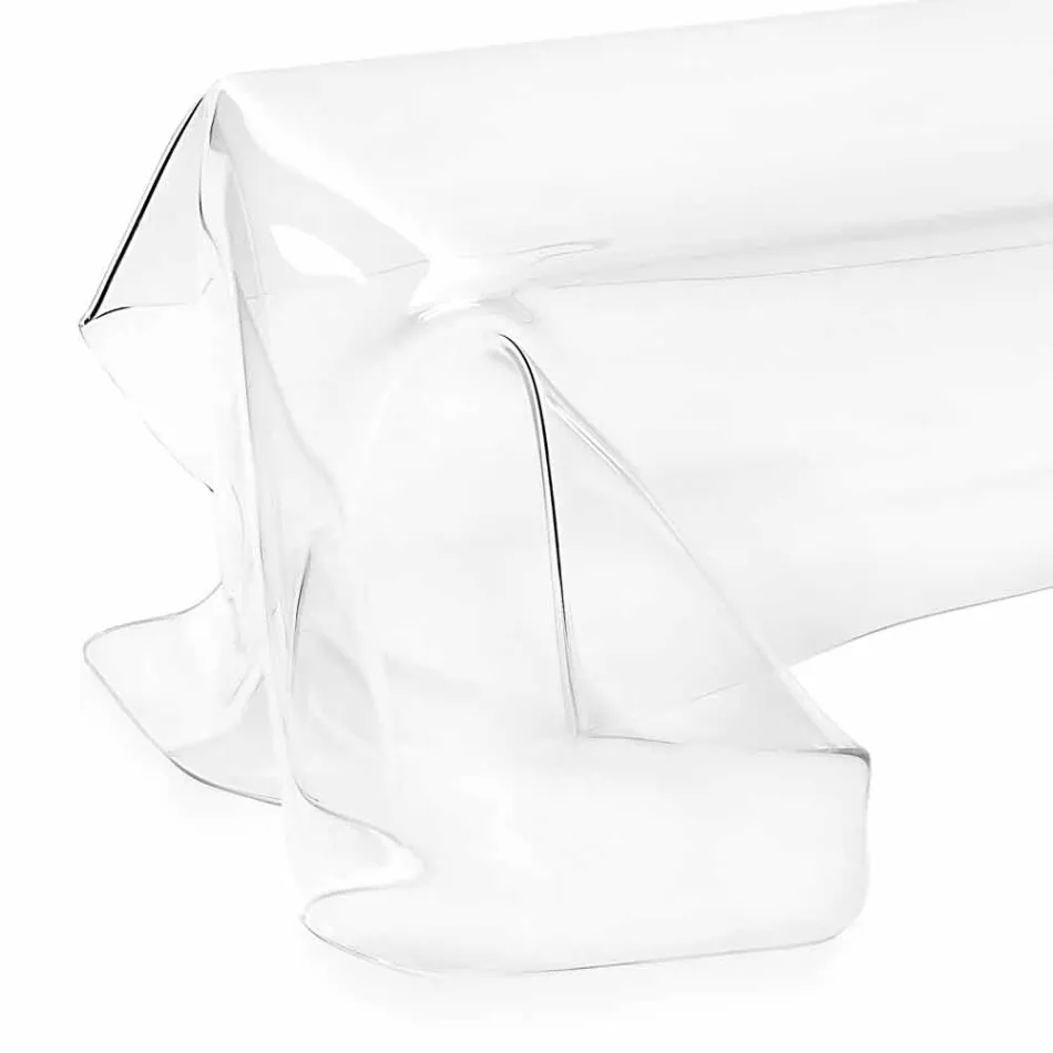 Mesa auxiliar de diseño moderno en plexiglás transparente drapeado Asia Viadurini