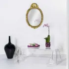 Mesa auxiliar de diseño moderno en plexiglás transparente drapeado Asia Viadurini