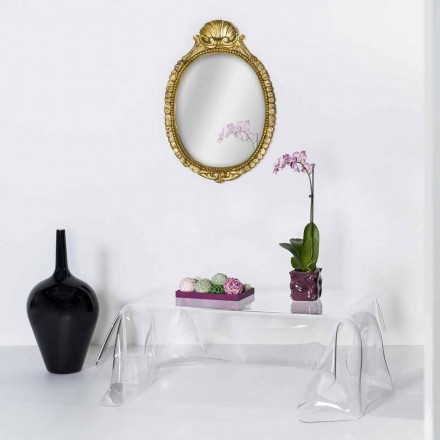 Mesa auxiliar de diseño moderno en plexiglás transparente drapeado Asia Viadurini