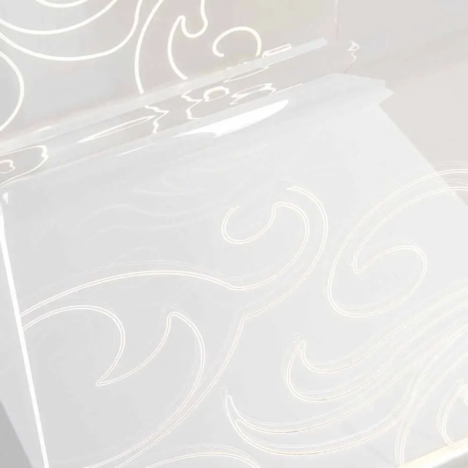 Mesa de centro de plexiglás de diseño con luz led hecha en Italia, Chiusi Viadurini