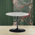 Mesita Eero Saarinen Alt. 41 de mármol Statuarietto Carrara Made in Italy Viadurini