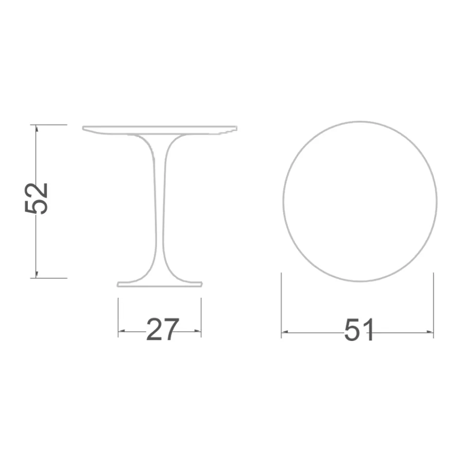 Mesa de centro redonda Eero Saarinen H 52 en mármol dorado Calacatta Made in Italy - Escarlata Viadurini