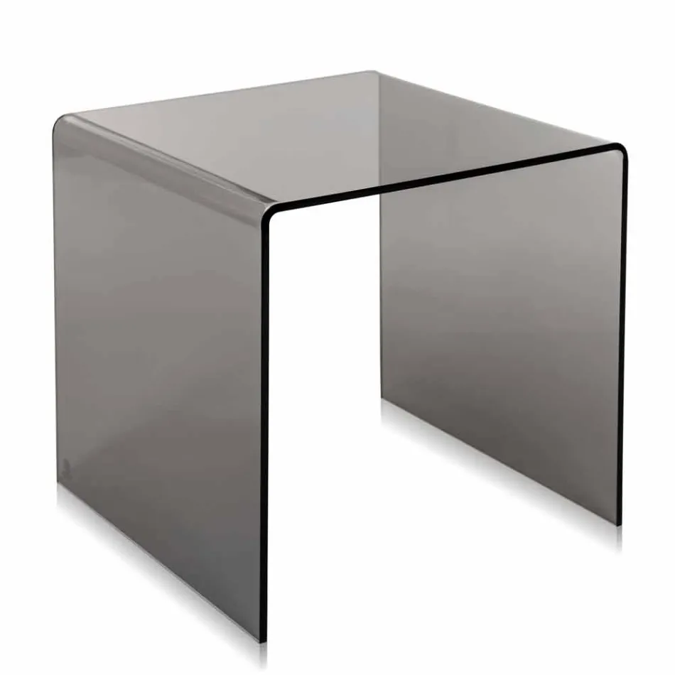 Mesa de centro ahumada de diseño moderno, 50x50cm Terry Big, hecha en Italia Viadurini
