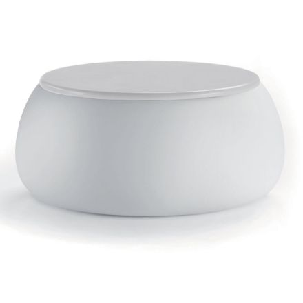 Mesita de jardín con tapa redonda en polietileno Made in Italy - Tibaldo Viadurini