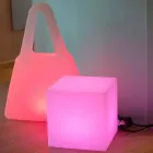 Mesa de centro iluminada de colores de diseño moderno con opción de accesorio - Dadostar Viadurini
