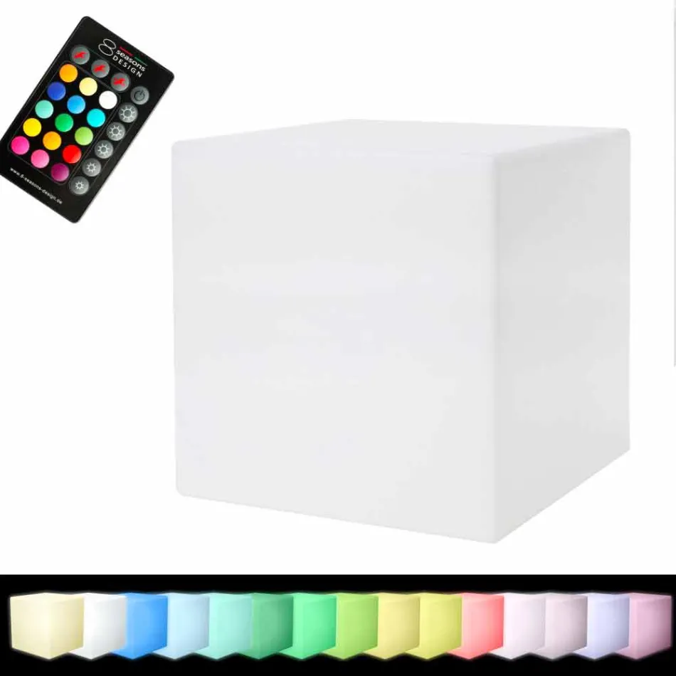 Mesa de centro iluminada de colores de diseño moderno con opción de accesorio - Dadostar Viadurini