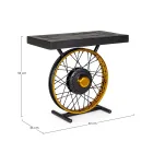 Mesa de centro artesanal e industrial de acero y madera de mango - Corvino Viadurini