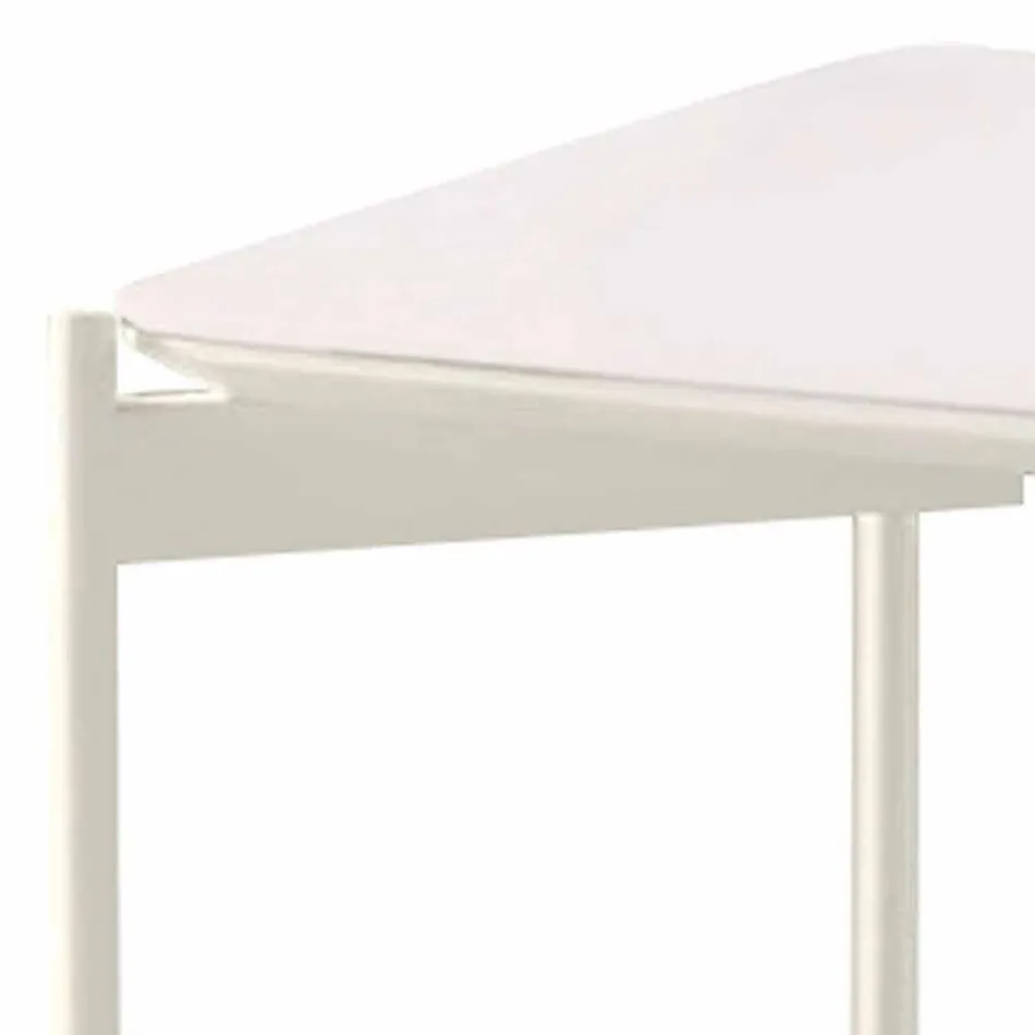 Mesa de centro cuadrada de metal y cerámica de diseño moderno - Puercoespín Viadurini