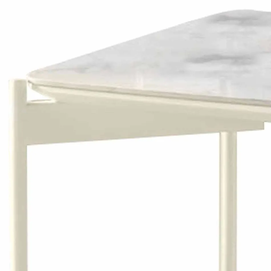 Mesa de centro cuadrada de metal y cerámica de diseño moderno - Puercoespín Viadurini