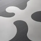 Mesa de centro de alerce lacado en negro con inserciones de acero inoxidable satinado - Vergine Viadurini