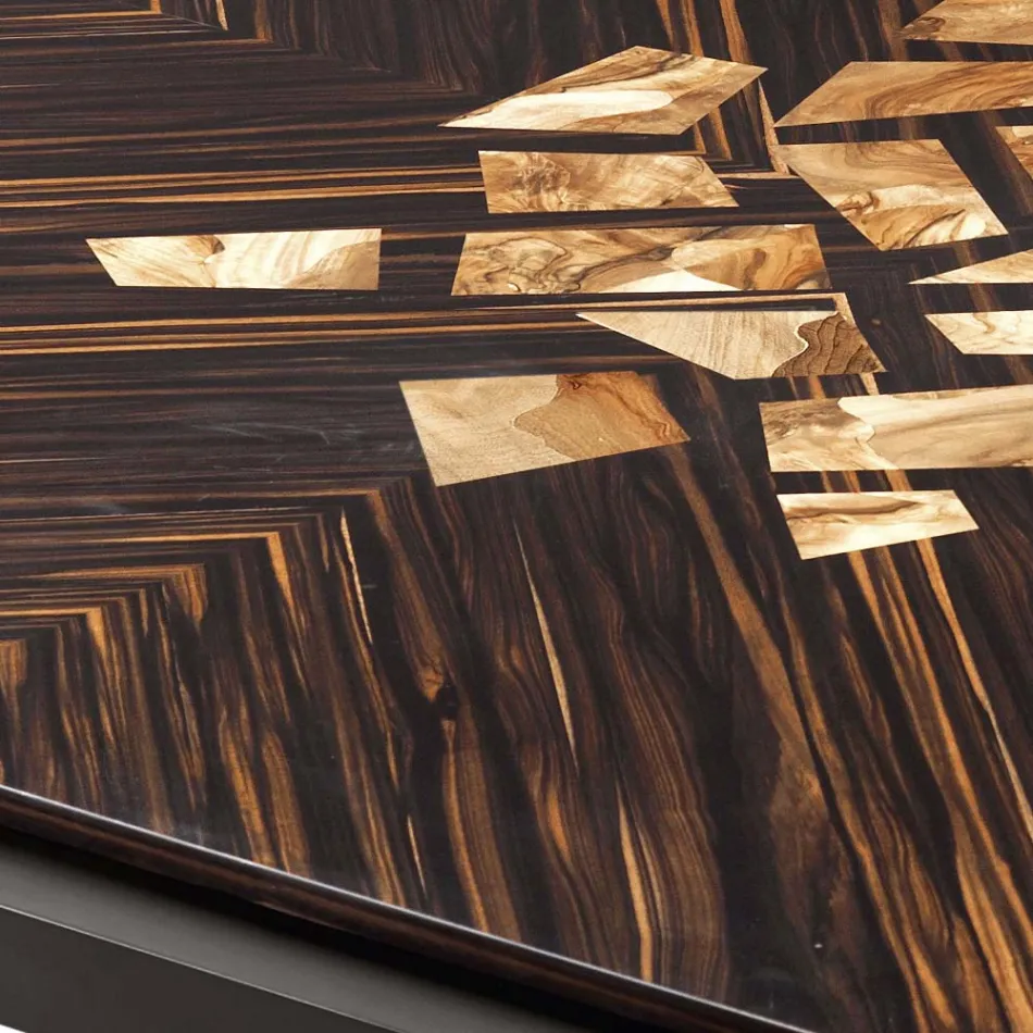 Mesita de madera maciza de diseño Grilli Zarafa hecha en Italia Viadurini