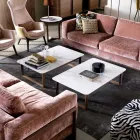 Grilli York design mesa de centro de madera maciza y mármol hecha en Italia Viadurini