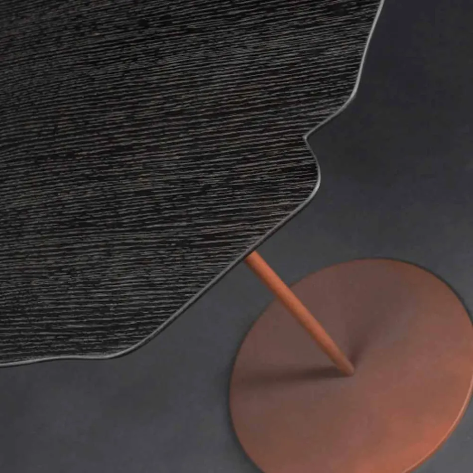 Mesa de centro moderna de roble teñido moka Andy Viadurini