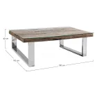 Mesa de centro en madera reciclada y patas de vidrio en acero Homemotion - Gnomea Viadurini