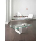 Mesa de centro de vidrio extralight de diseño moderno hecha en Italia - Scoby Viadurini
