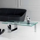 Mesa de centro de vidrio extralight de diseño moderno hecha en Italia - Scoby Viadurini