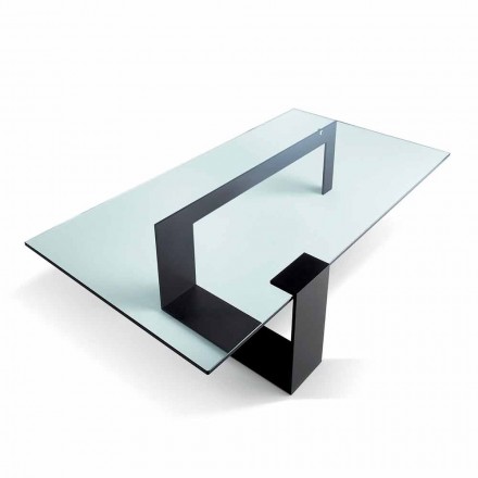 Mesa de centro de vidrio extralight de diseño moderno hecha en Italia - Scoby Viadurini