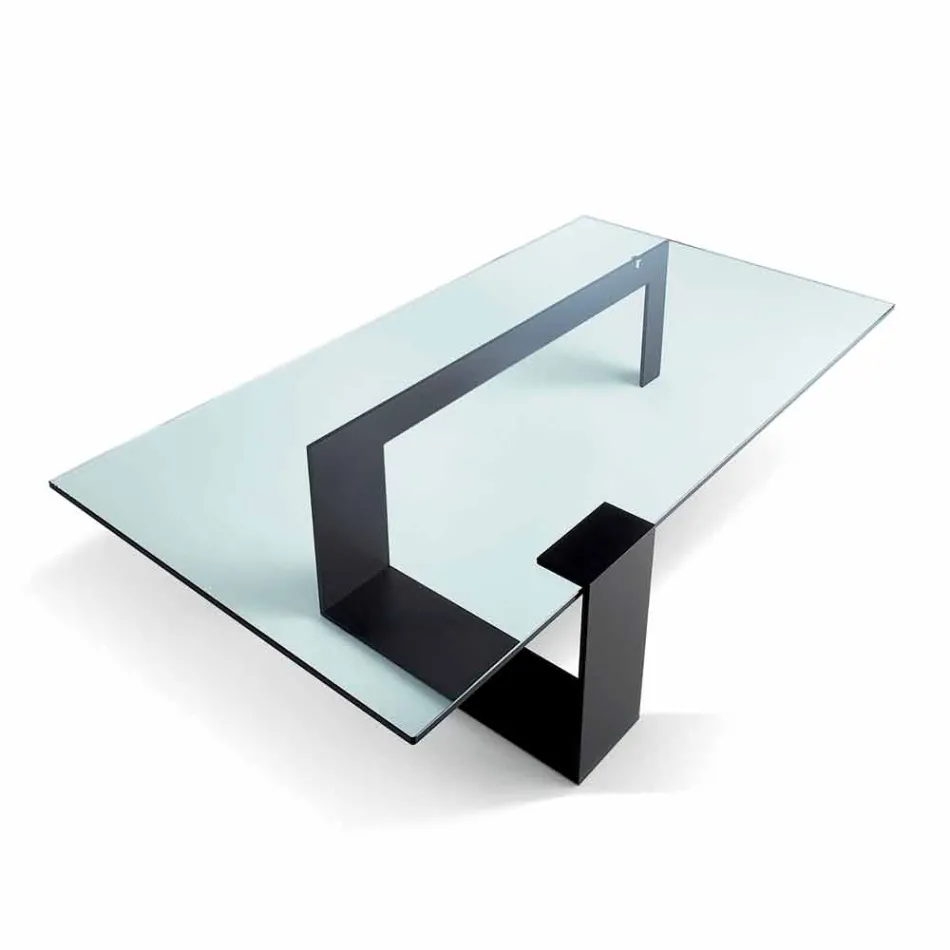 Mesa de centro de vidrio extralight de diseño moderno hecha en Italia - Scoby Viadurini