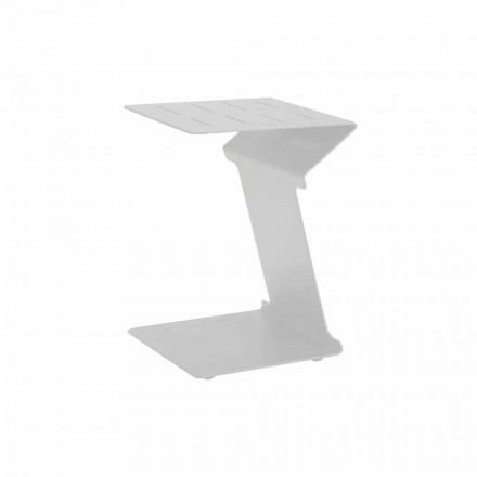 Mesa auxiliar para sofá para exterior en aluminio blanco o negro - Denix Viadurini