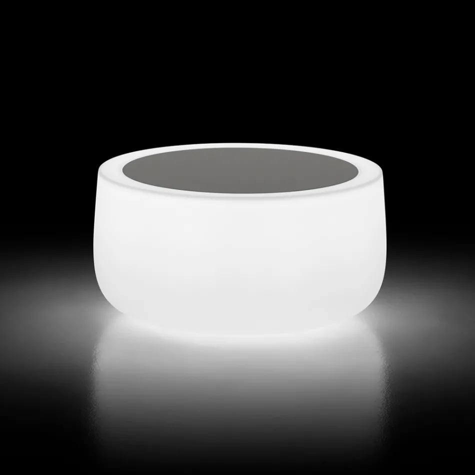 Mesa de centro luminosa para exterior con luz LED y tapa de HPL Made in Italy - Belida Viadurini