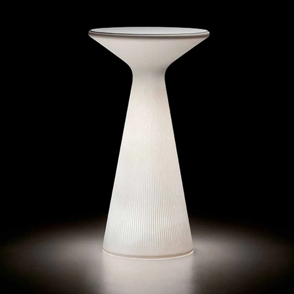 Mesa de centro para exterior brillante con tapa redonda en HPL Made in Italy - Desmond Viadurini