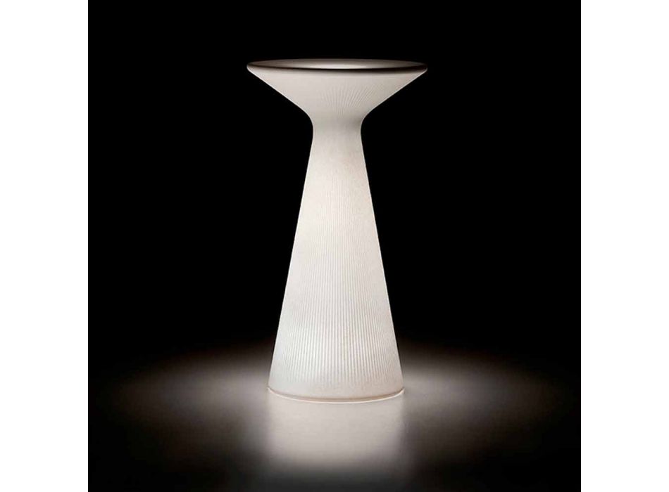 Mesa de centro para exterior brillante en polipropileno blanco Made in Italy - Desmond Viadurini