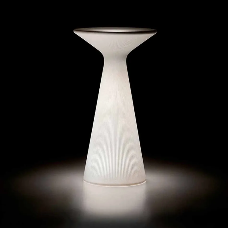 Mesa de centro para exterior brillante en polipropileno blanco Made in Italy - Desmond Viadurini