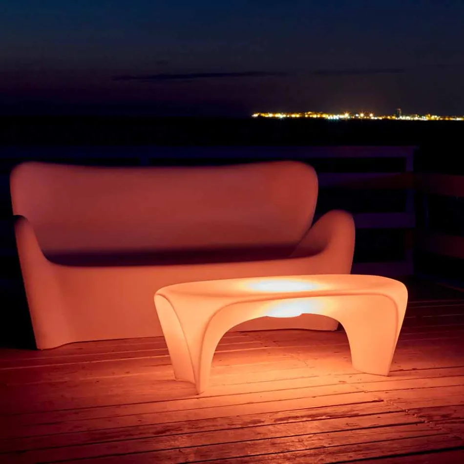 Mesa de centro luminosa RGB para diseño interior o exterior en plástico - Lily by Myyour Viadurini